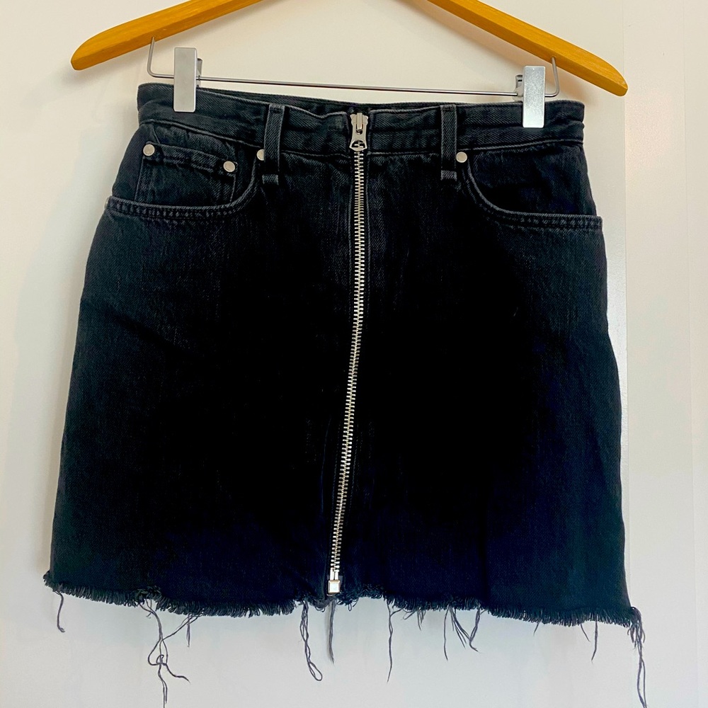 rag & bone zip black denim “Anna” skirt sz 25
